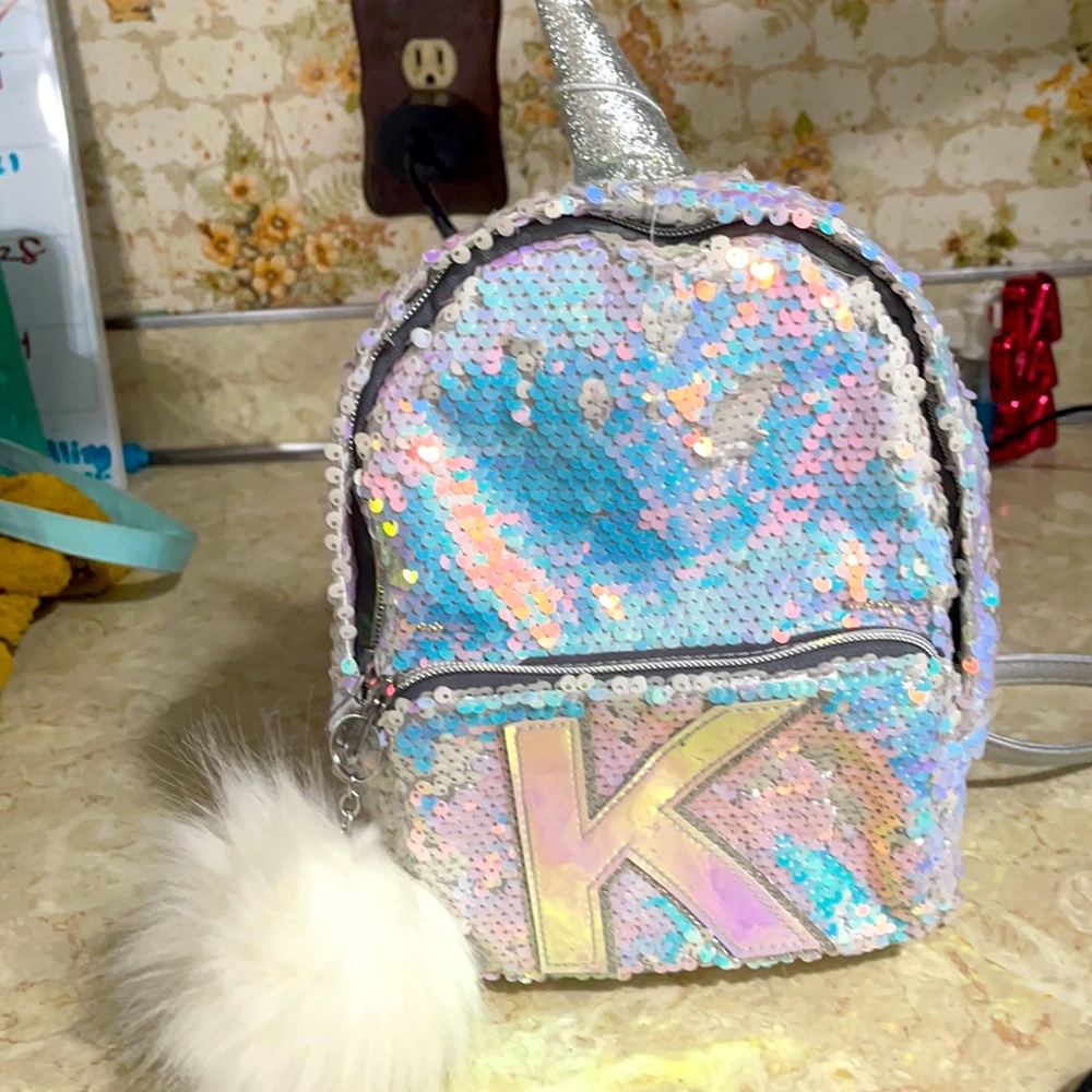 Justice girls back pack with letter K